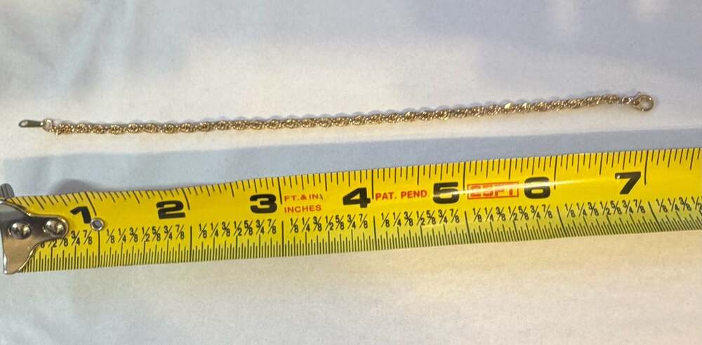 Vintage Publishers Clearing House 18kt Gold Tone Rope Chain Bracelet - Picture 3 of 3